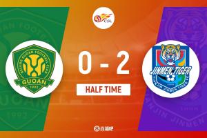 半场-津门虎2-0国安 哈达斯世界波谢蒂内单刀破门拉莫斯冒顶送礼