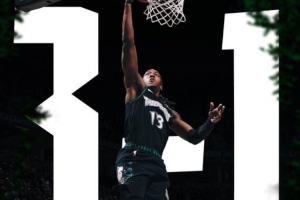 实至名归！森林狼官推晒3比1领先海报：道苏姆封面人物