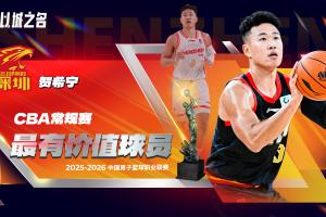 CBA常规赛MVP具体得票：贺希宁985分第1 胡金秋&李弘权分列二三