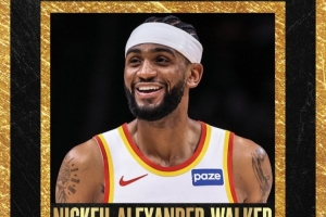 NBA官方：老鹰球员亚历山大-沃克当选本赛季最快进步球员！