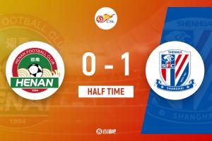 半场-申花1-0河南 吴曦点射特谢拉低射造险+造点古斯塔沃中柱